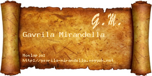 Gavrila Mirandella névjegykártya